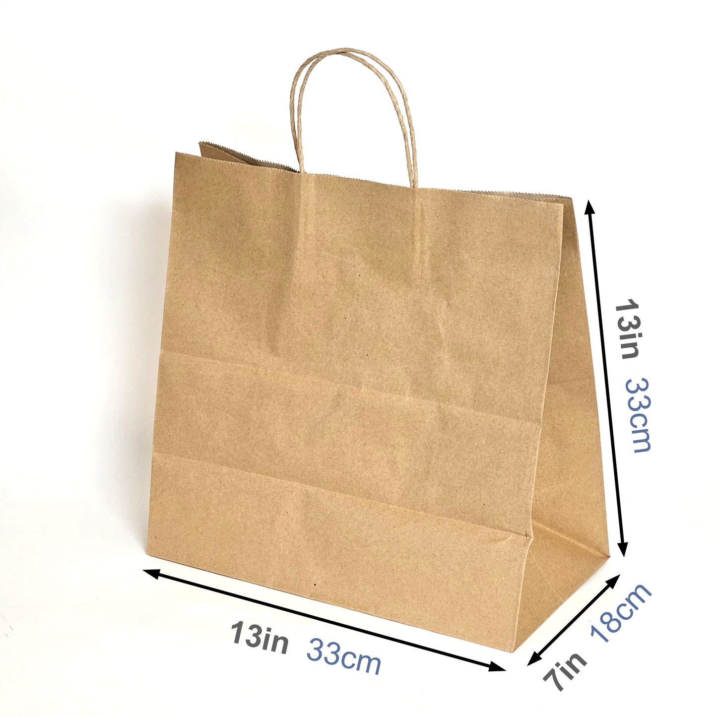 Custom Printed 13x7x13 inches Kraft Paper Bags With Twisted Handles; Full Color Printed in Toronto, Canada