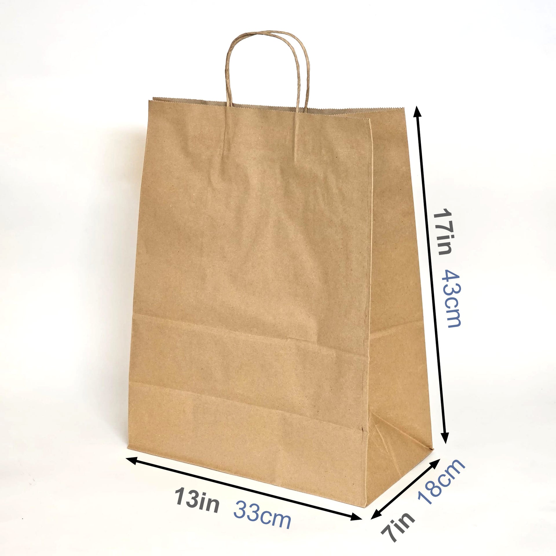 Bistro Paper Bag (10.2” x 6.5” x 12”) Twist Handle Paper Bag- 250 Bags